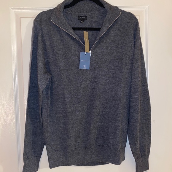 🆕 J Crew Half Zip Gray Sweater - Picture 5 of 9